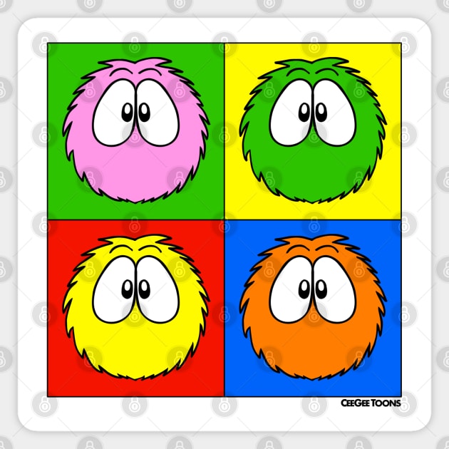 Fluffball Pop Art Sticker by CeeGeeToons